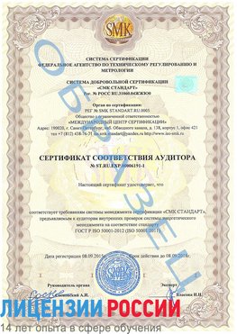 Образец сертификата соответствия аудитора №ST.RU.EXP.00006191-1 Тверь Сертификат ISO 50001